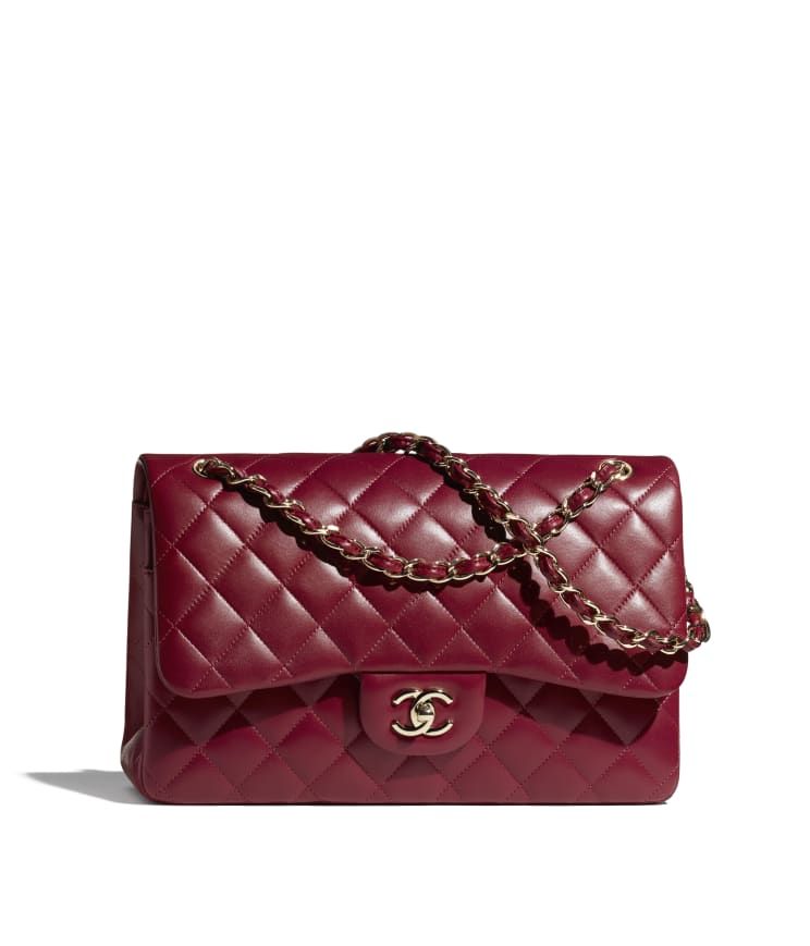 Lambskin & Gold-Tone Metal Burgundy Large Classic Handbag | CHANEL | Chanel, Inc. (US)