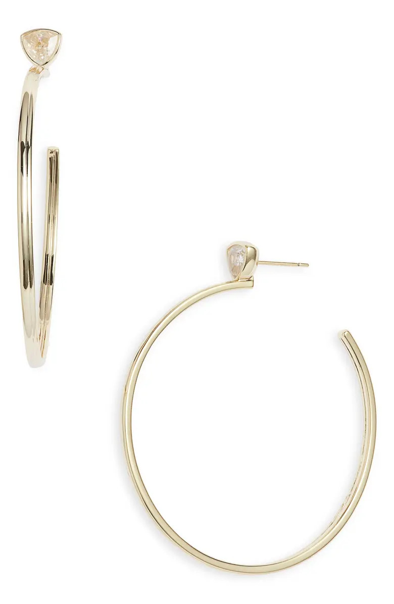 Kendra Scott Arden Curved Trilliant Crystal Hoop Earrings | Nordstrom | Nordstrom