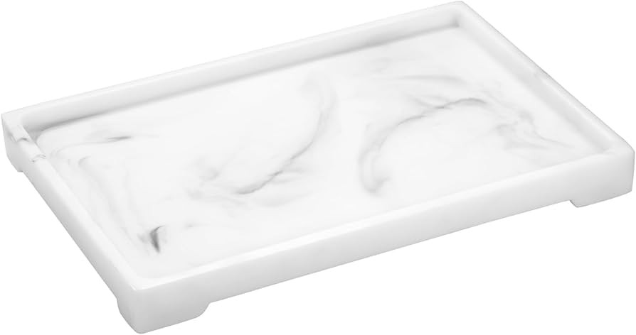 Luxspire Bathroom Tray, Toilet Tank Storage Tray Rectangle, 12 x 8 inch Resin Hand Towel Tray Van... | Amazon (US)
