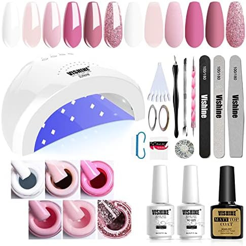 Vishine Gel Nail Polish Starter Kit with 48W SUNOne UV LED Nail Lamp Speed Dryer Manicure Tools 6... | Amazon (US)