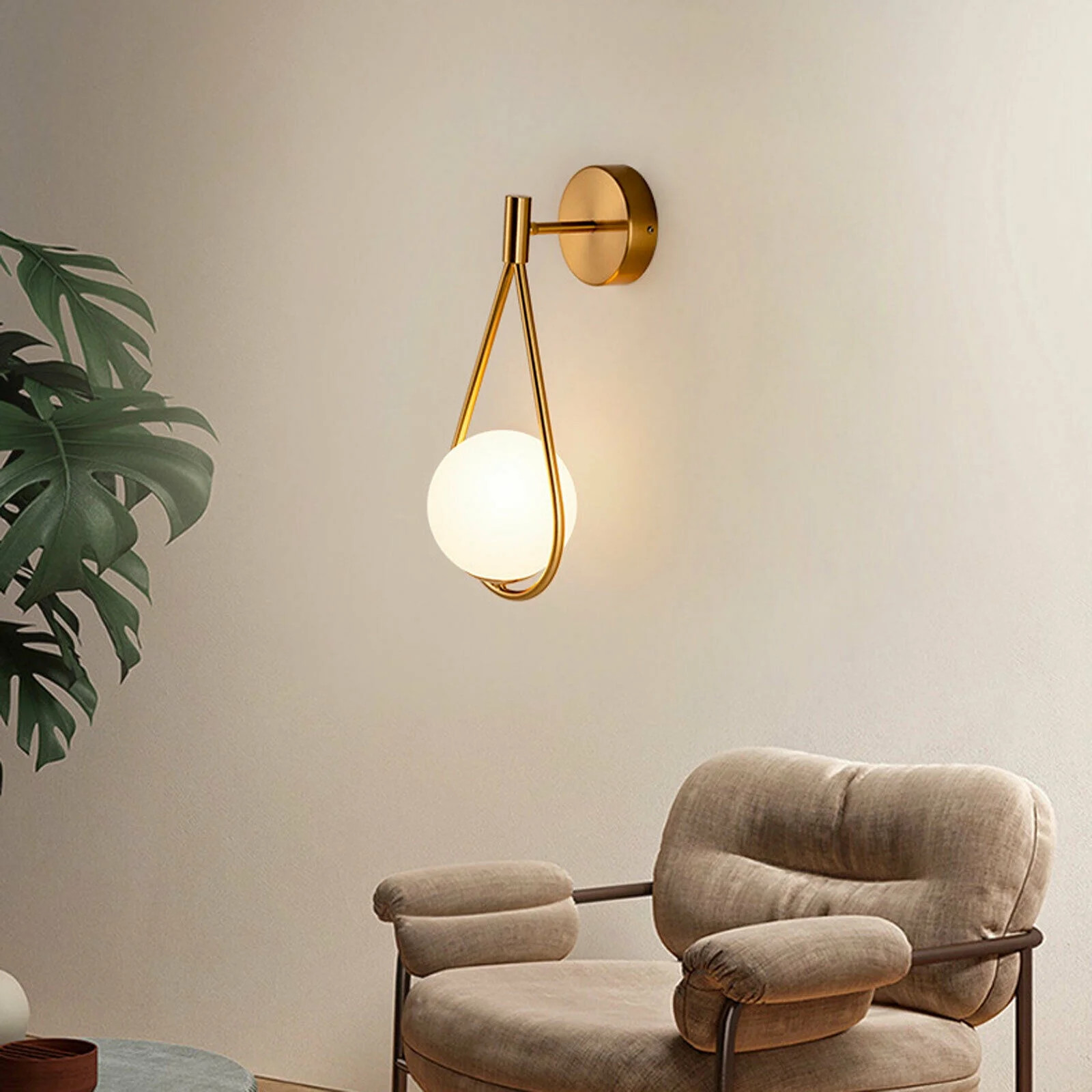 Lámpara de Pared para Sala de Estar y Comedor de Mediados de Siglo con Globo de Vidrio | Walmart (US)