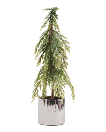 14in Tree In Metallic Vase | TJ Maxx
