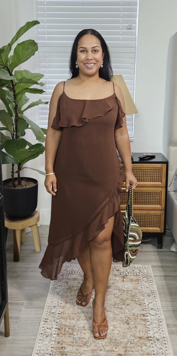Perfect date night or girls night out dress! Wearing a size Large in dress. Sandals are TTS.

#LTKootd #LTKOver40 #LTKMidsize