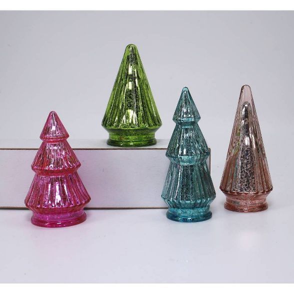 4ct Glass Trees Pink/Green/Blue - Bullseye's Playground™ | Target