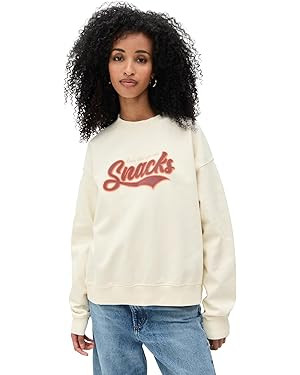 State & Lake Women's Only Here for the Snacks Sweatshirt | Amazon (US)