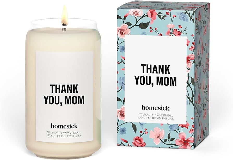 Homesick Premium Scented Candle, Thank You, Mom - Scents of Bergamot, Lavender, Sage, 13.75 oz, 60-80 Hour Burn, Natural Soy Blend Candle Home Decor, Relaxing Gratitude Candle | Amazon (US)