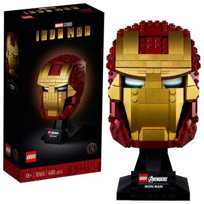 LEGO Marvel Avengers Iron Man Helmet Displayable Iron Man Mask for Marvel Fans 76165 | Target