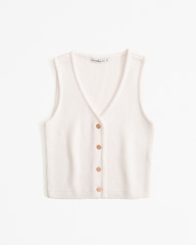 Women's Button-Up Sweater Vest | Women's Tops | Abercrombie.com | Abercrombie & Fitch (US)