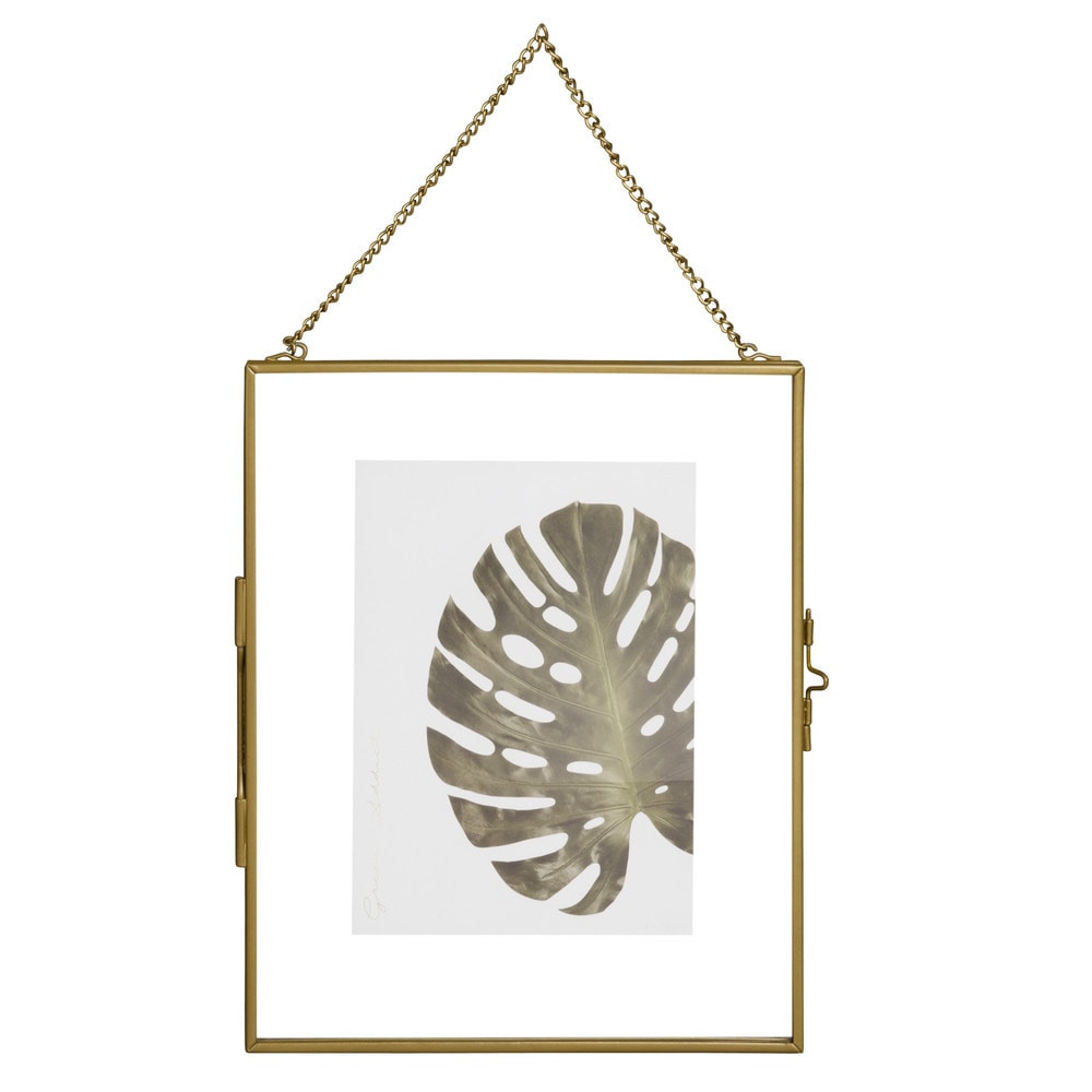 Cadre photo 13x18 à suspendre en verre et métal doré | Maisons du Monde FR