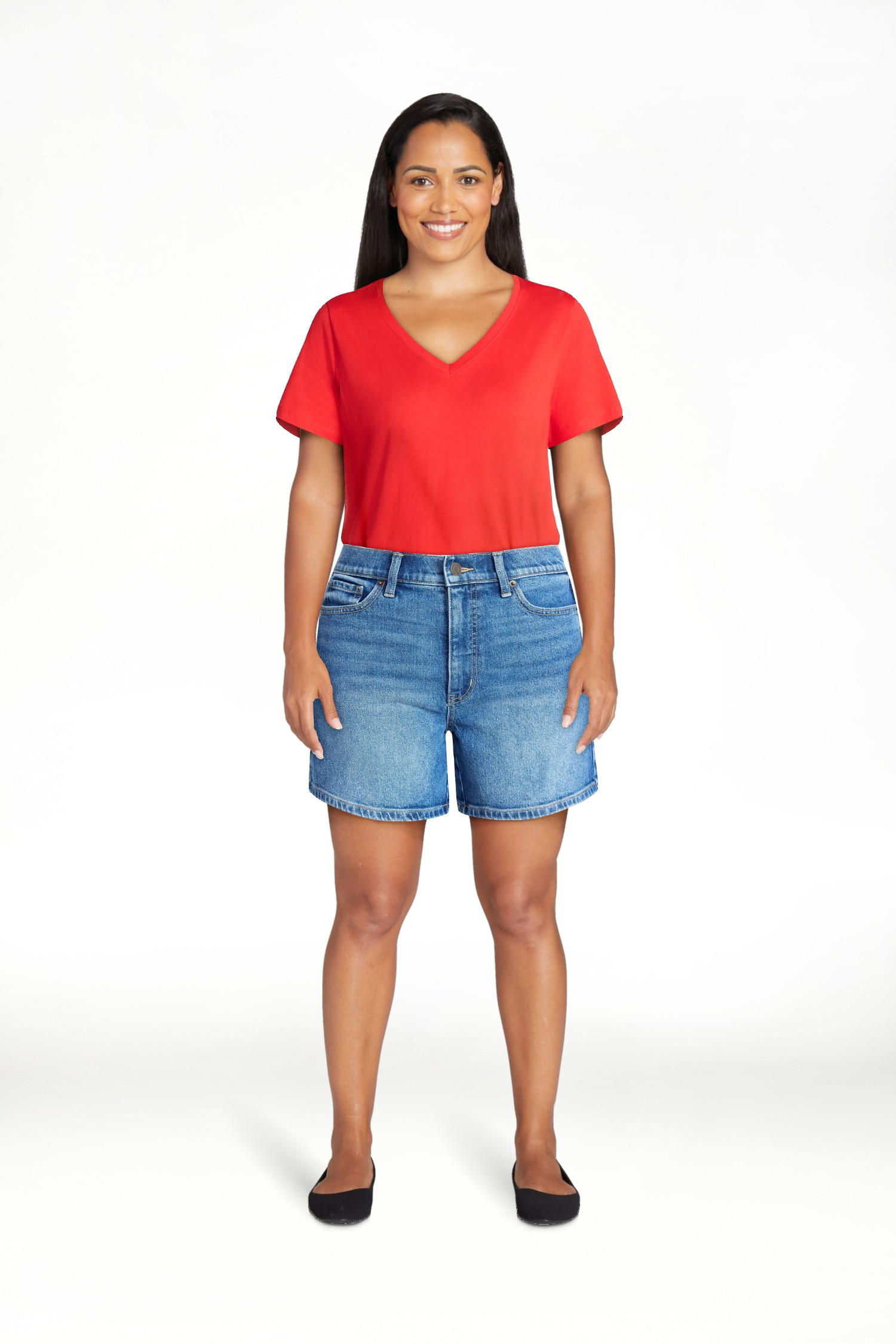 Time and Tru Women's High Rise Denim Shorts, 5" Inseam, Sizes 0-20 | Walmart (US)