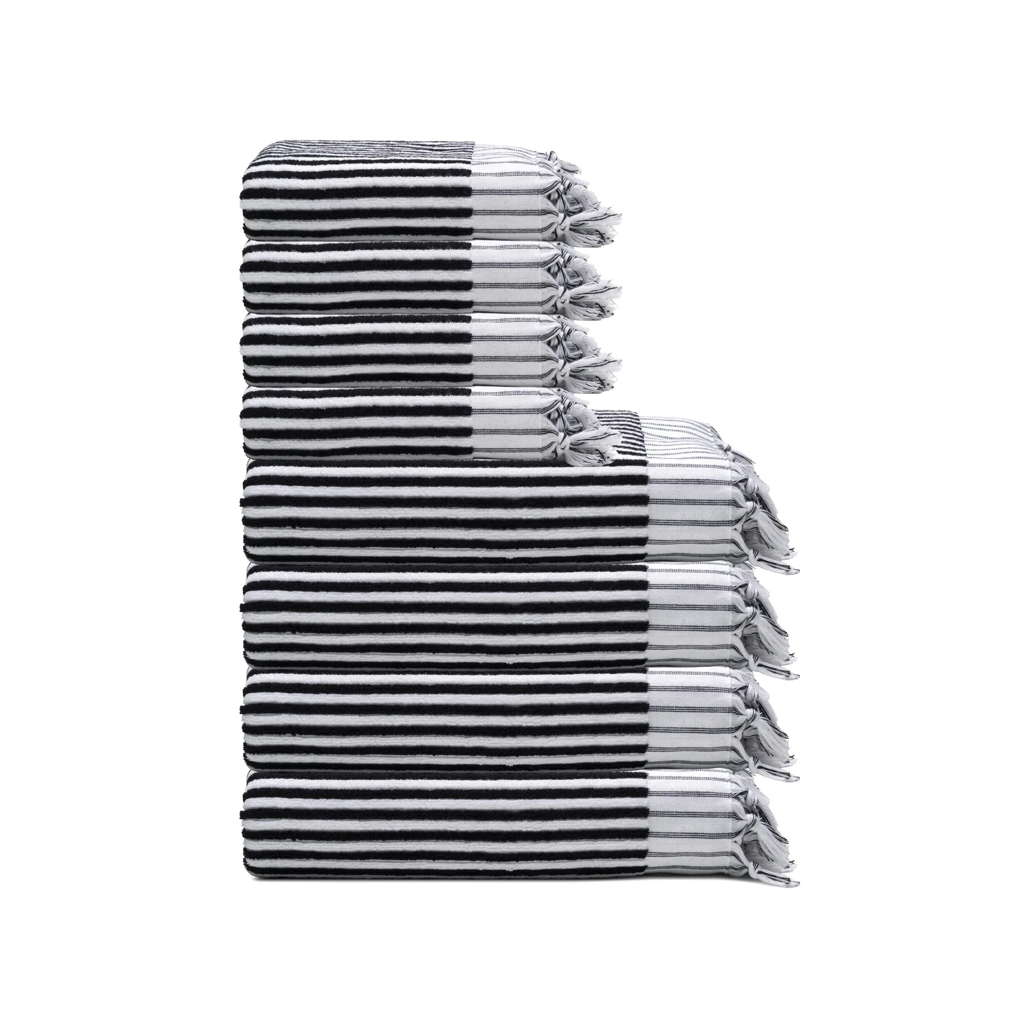 Stripes Turkish Cotton Terry Towel Bundle | Oliviera Home