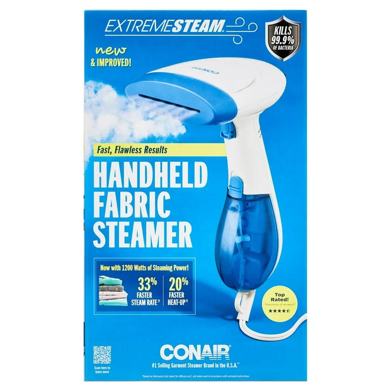 Conair Handheld Garment Steamer for Clothes, ExtremeSteam 1200W, Portable Handheld Design, White/... | Walmart (US)