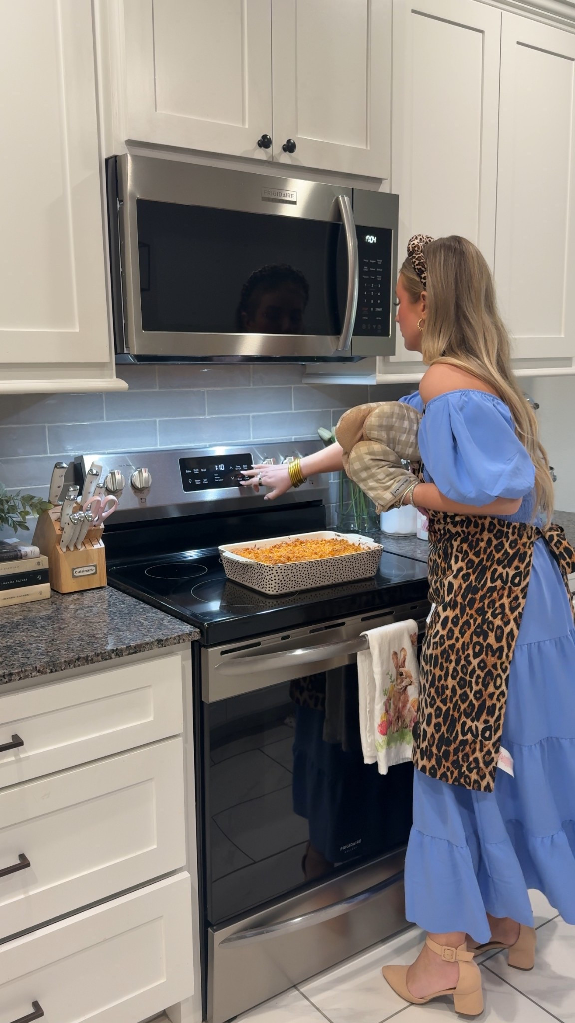Cooking an Easter lunch side. My dress is amazon and I am loving my apron from anthro!! 🌷✨🩵

#LTKStyleTip #LTKSaleAlert #LTKFindsUnder50