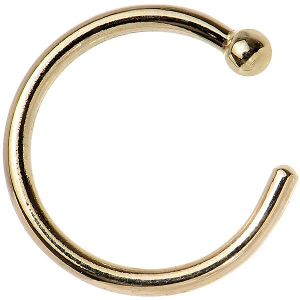 18 Gauge 5/16 Solid 14KT Yellow Gold Nose Hoop | Body Candy