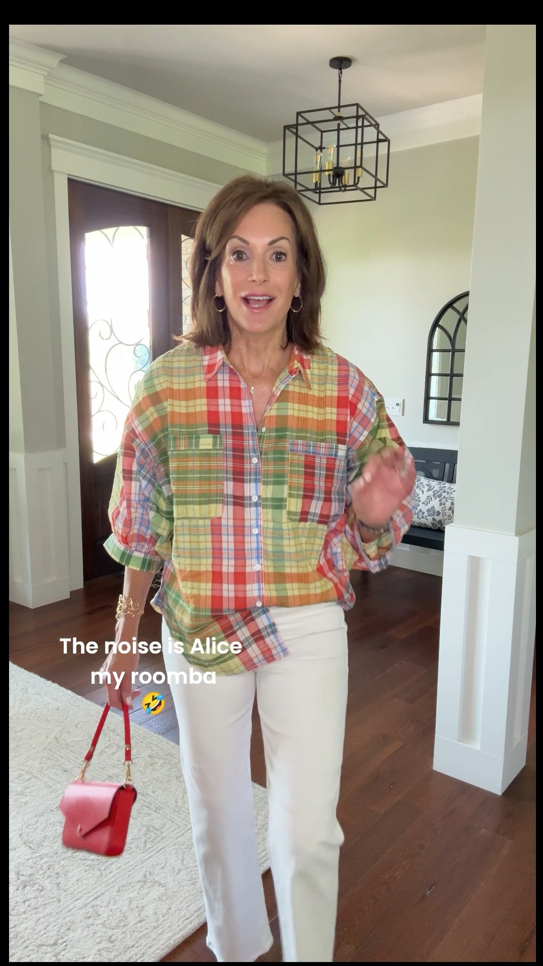 Plaid shirt / medium 
White premium denim - 29
I linked a similar pair of affordable denim that are very very similar to the ones I’m wearing! 
Summer outfit

#LTKTall #LTKMidsize