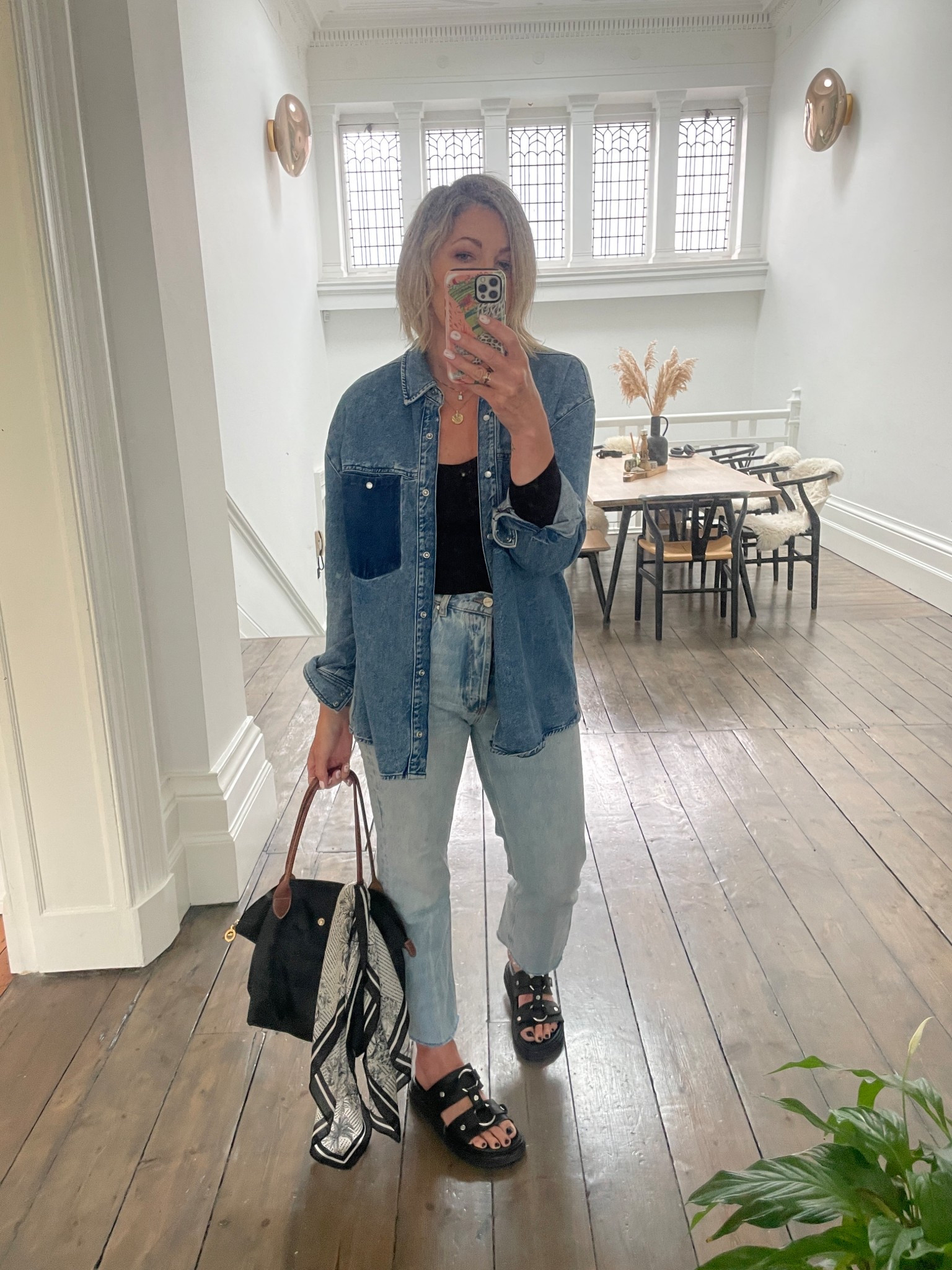A look I wore for lunch with friends. Such a girly top required toughening up with the chunky sandals and the denim shirt to add a bit of edginess  

#LTKstyletip #LTKspring #LTKuk
