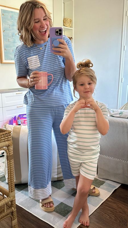 Loving the new releases for Spring from Lake Pajamas! I love to get my kids some new PJs for Easter, and these Pima cotton ones are so nice and breathable. Mine are also lovely and flowy. Mine are TTS. I size up in the kids. #lakepartner 

#LTKfamily #LTKmidsize #LTKkids