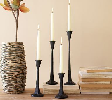 Rena Taper Cast Iron Candle Holders - Set of 4 | Pottery Barn (US)