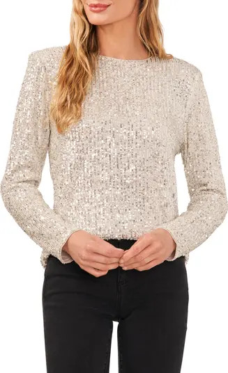 Sequin Long Sleeve Top | Nordstrom