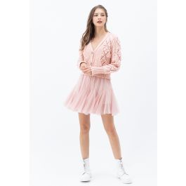 Ruffle Hem Mesh Tulle Mini Skirt in Pink | Chicwish