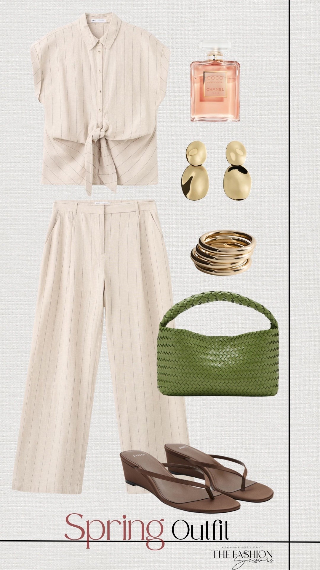 Spring Outfit | Matching Set | Striped Linen Set | Green Bag | Gold Jewelry 

#LTKootd #LTKgrwm #LTKSeasonal