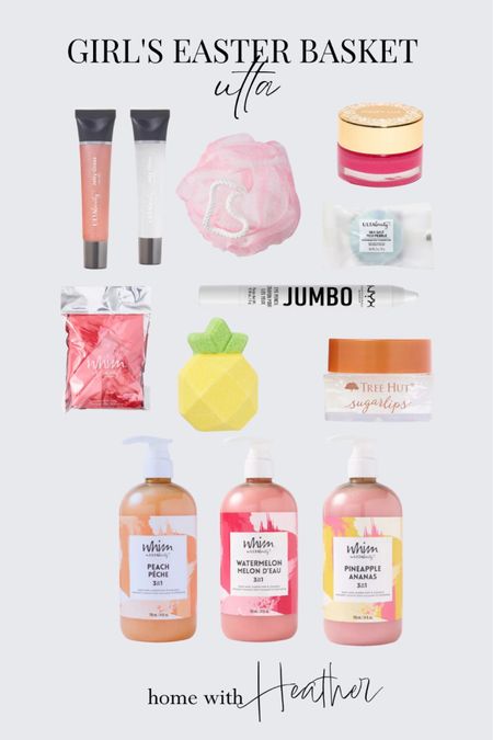 Ulta Beauty has the best Easter Basket gifts!! 
The 3-in-1 beauty wash is on sale and available in multiple scents!

Bath bomb, Ulta Body Wash, shower cap, lip butter, Tree Hut, Lip Gloss, Loofah, NYX jumbo eye pencil, Winky Lux Sugared Watermelon Lip Scrub, Pedi Pebble, Jelly Gloss Lip Gel.
#easter #giftguide #teengirl

#LTKkids #LTKGiftGuide #LTKbeauty