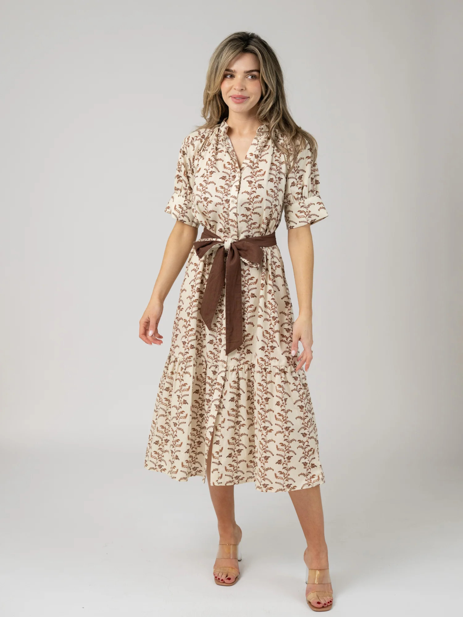 The Jane Midi Dress | Brown Vine | Beau & Ro