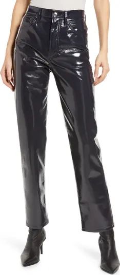 AGOLDE '90s Pinch Waist Patent Recycled Leather Blend Jeans | Nordstrom | Nordstrom