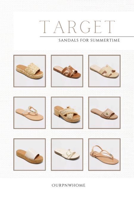 Target sandals for summer 🎯

Neutral sandals, tan sandals, spring shoes, summer shoes, white sandals, platform sandals, slides, summer footwear, brown sandals, summer fashion, summer looks, summer outfit

#LTKfindsunder50 #LTKstyletip #LTKshoecrush