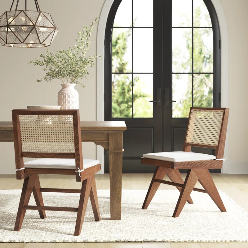 Walnut Josephina Linen Side Chair (Set of 2) | Wayfair Professional