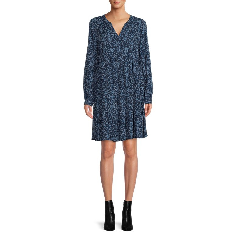 BeachLunchLounge Printed Alessi Tiered Babydoll Dress, Womens - Walmart.com | Walmart (US)