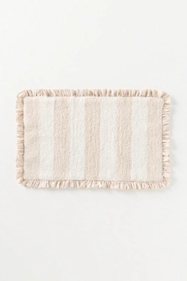 Maeve Ruffled Stripe Tufted Bath Mat | Anthropologie (US)