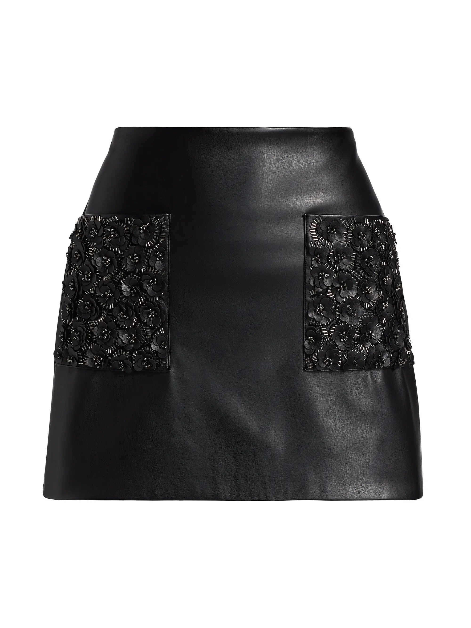 Emilian Faux Leather Beaded Miniskirt | Saks Fifth Avenue