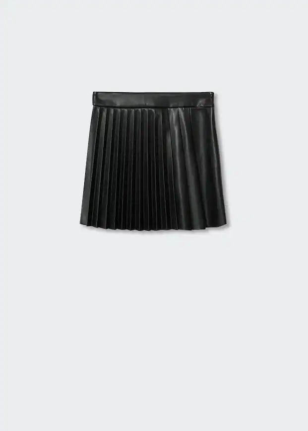 Faux-leather pleated skirt -  Women | Mango United Kingdom | MANGO (UK)