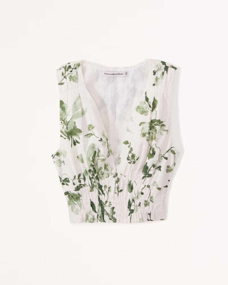 Linen-Blend Ruched Waist Maxi Skirt | Abercrombie & Fitch (US)