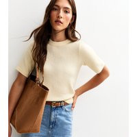 Women's Light Yellow Short Sleeve Midweight Knit Jumper New Look | New Look (UK)