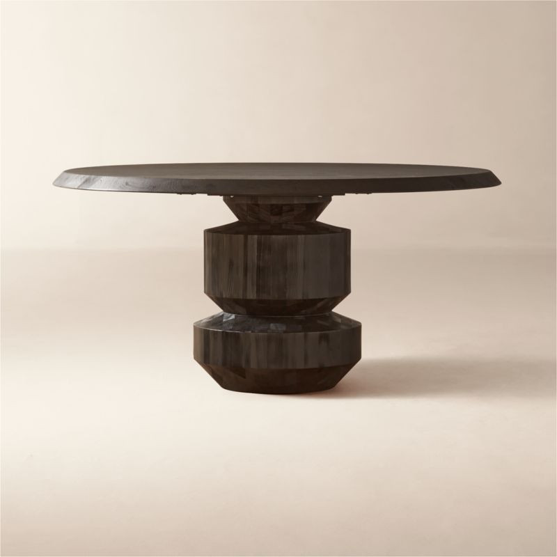 Sylvie 60" Round Black Wood Dining Table + Reviews | CB2 | CB2