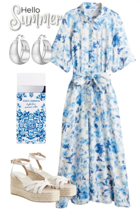 Summer outfit in blue and white 

#LTKSeasonal #LTKShoeCrush #LTKWedding