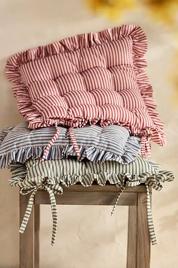 Ruffled Stripe Seat Cushion | Terrain