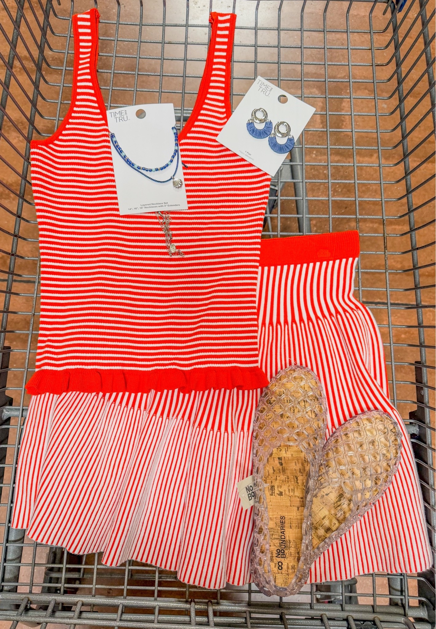 This set is giving all the classic Americana summer vibes ❤️🤍 Perfect for Memorial Day, Fourth of July, summer vacations, and backyard BBQs. The red stripes and woven sandals make it feel effortless, fun, and ready for sunshine.

#LTKgrwm #LTKootd #LTKSeasonal