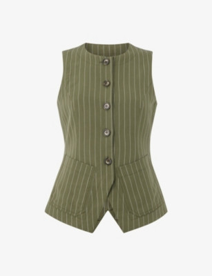 Lottie Pinstripe Regular-Fit Woven Waistcoat | Selfridges