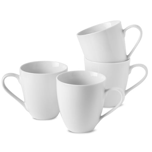 19 Oz Large White Coffee Mugs Set of 4 Ceramic Coffee Cups Porcelain Mug Set with Handles for Home Office Hotel to Serve Latte Hot Tea Cappuccino Mocha Cocoa Milk Halloween Drinks, Dishwasher Safe | Amazon (US)
