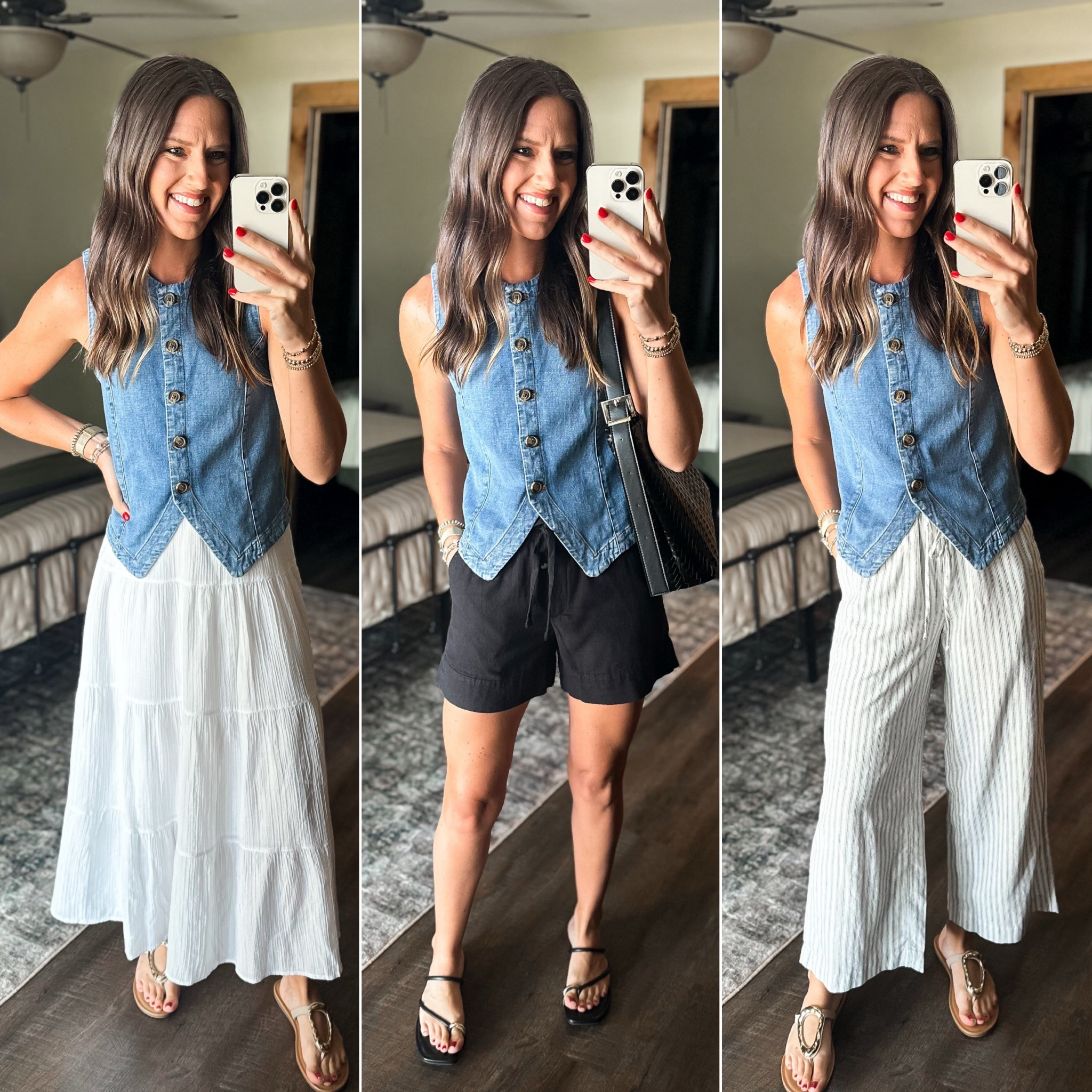 Summer Capsule Wardrobe - Denim Vest

Denim vest (small but sold out so I’ll link a similar one) 
Skirt (small) 
Black shorts (size down, I’m in a xs) 
Linen pants (size small) 


#LTKStyleTip #LTKFindsUnder50 #LTKFindsUnder100
