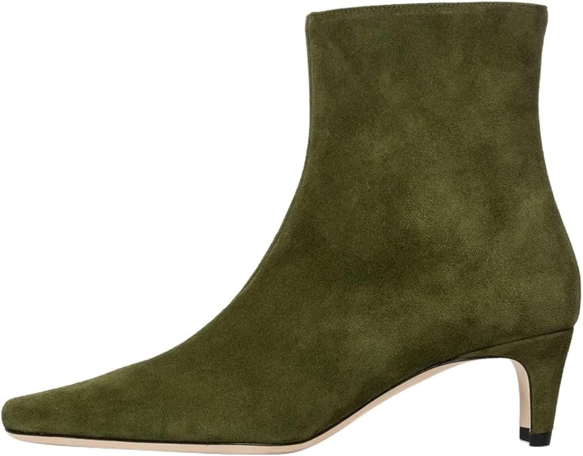 miss left Women Fashion Side Zipper Low Heel Ankle Boots Square Toe Ladies Winter Party Casual Wa... | Amazon (US)