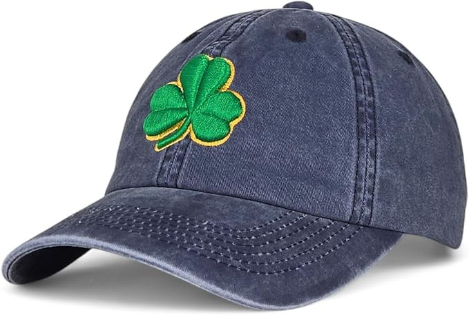 Shamrock 3D Embroidered Cotton Baseball Cap for St Patricks Day – Classic Dad Hat Adjustable Me... | Amazon (US)