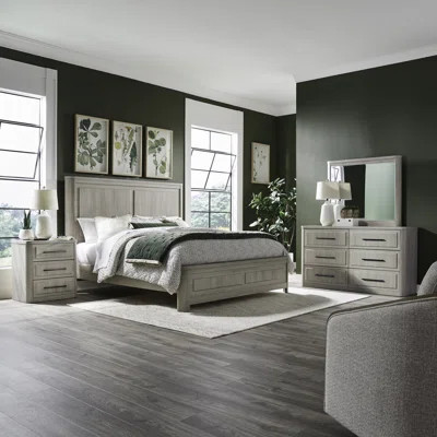 Izzabell Chasteen Queen Panel Bed, Dresser & Mirror, Nightstand Bedroom Set | Wayfair North America