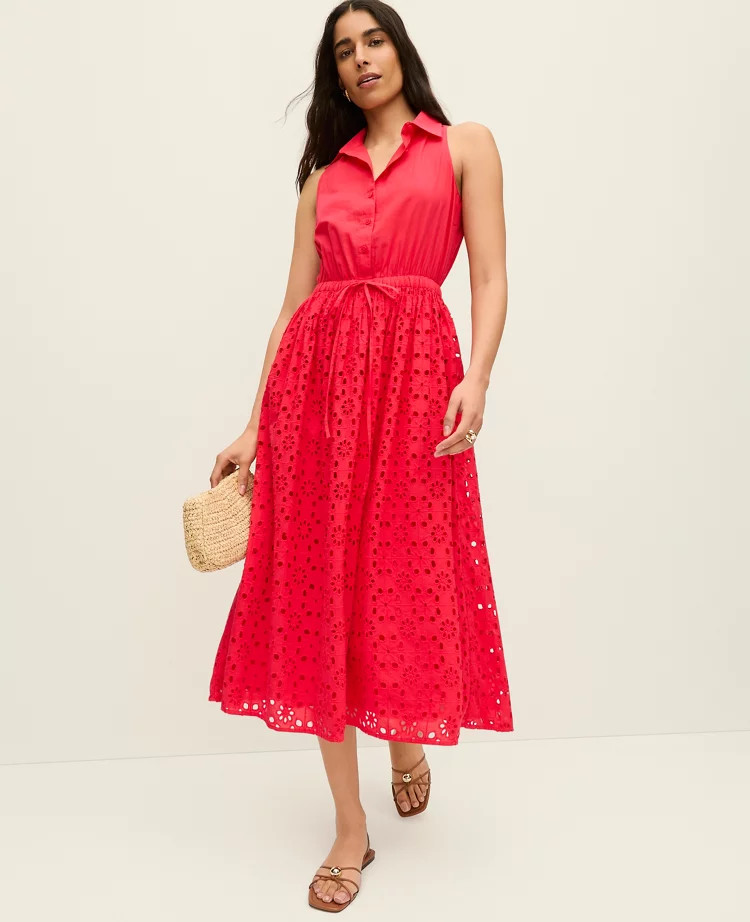 Eyelet Halter Maxi Dress | Ann Taylor