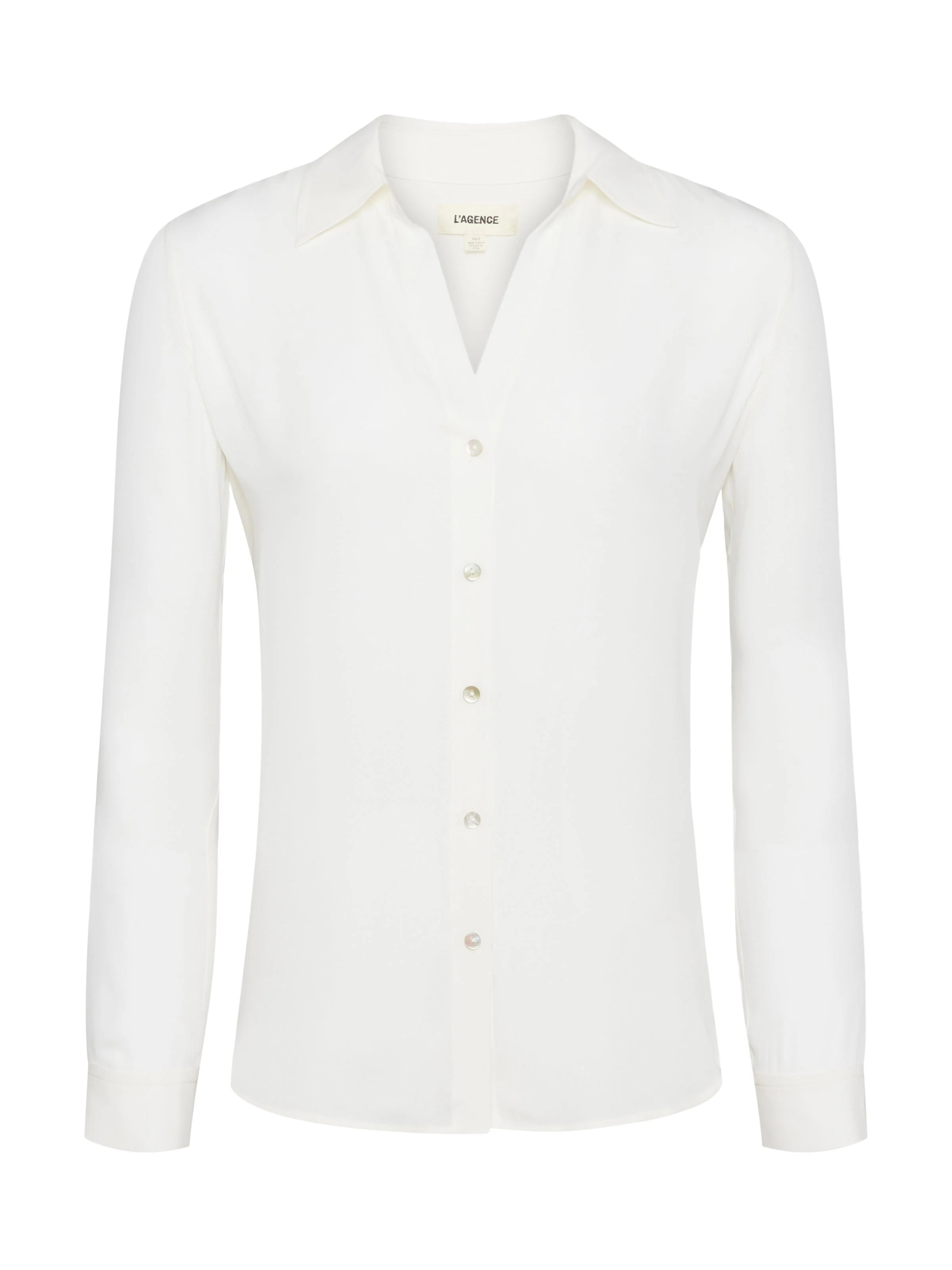 L'AGENCE Nina Silk Blouse In Ivory | L'Agence
