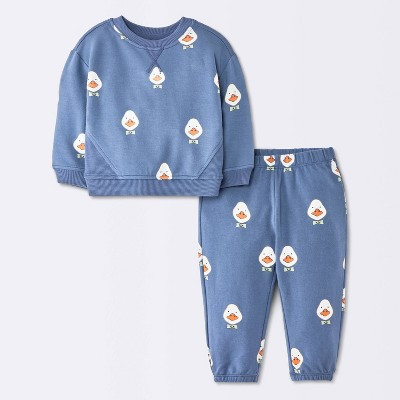 Baby Boys' Goose Sweatshirt and Joggers Set - Cloud Island™ Blue 18M | Target