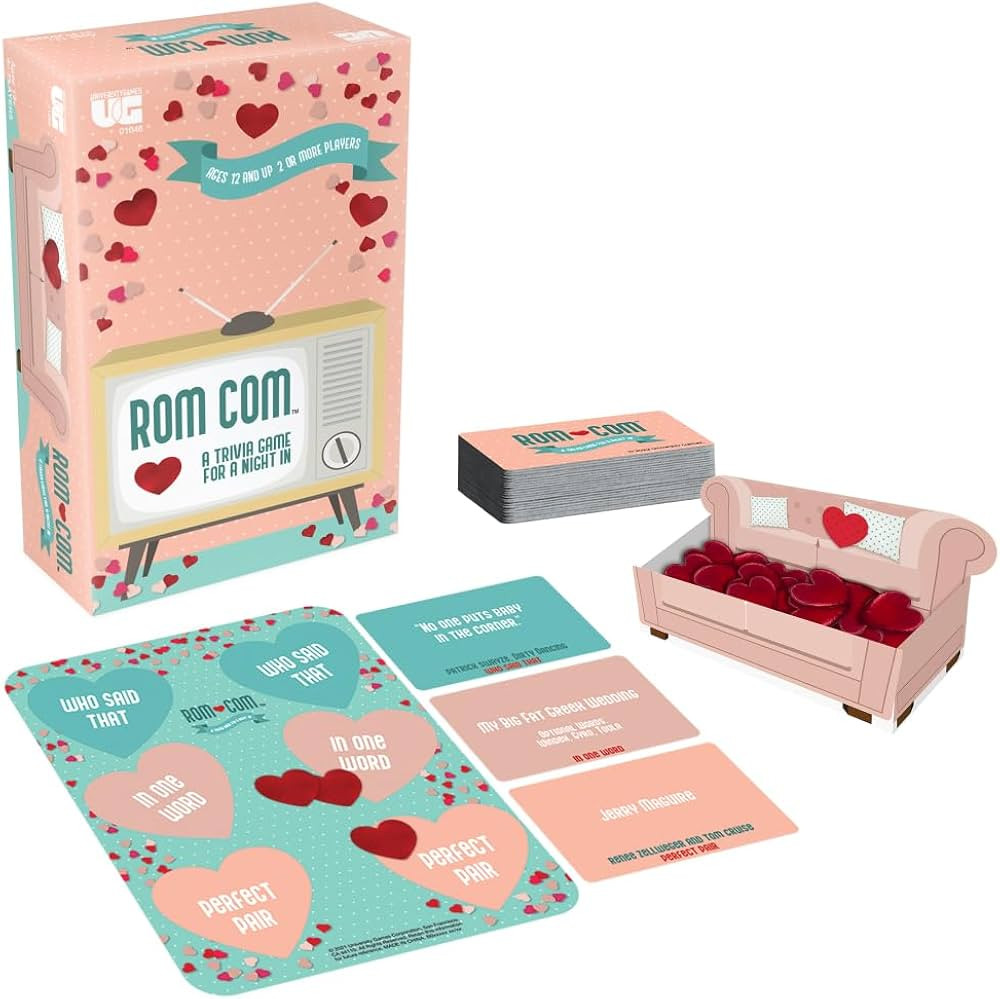 University Games ROM Com Team Trivia Game, Perfect for Date Nights Girls Nights and Party Game Ni... | Amazon (US)